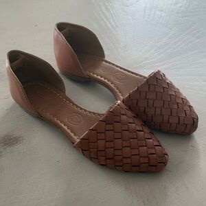 Agave Girl Brown Woven Leather Flats size 8